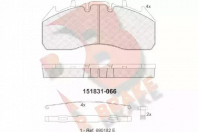 R BRAKE rb1831 -  Комплект тормозных колодок, дисковый тормоз